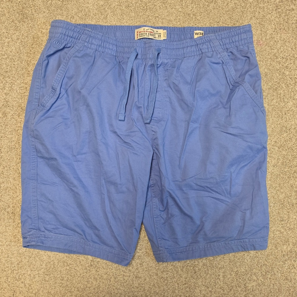 Fat Face South Coast UK‎ Mens Blue Elastic Waist Drawstring Shorts W38 L10